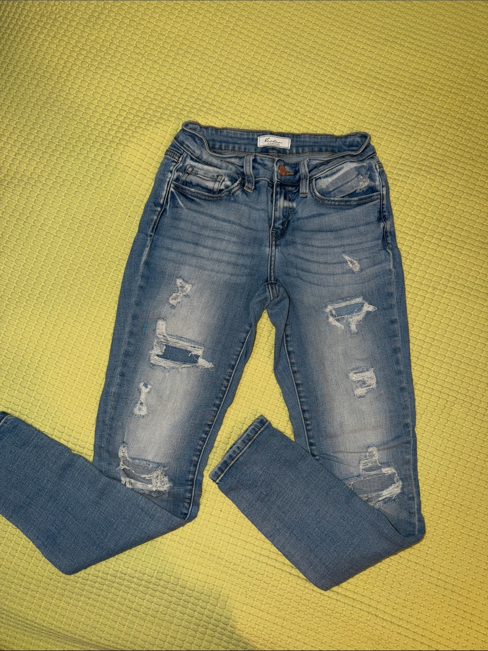 KanCan Mid-Wash Distressed Skinny Jeans